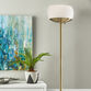 Siobhan Antique Brass and Opal Glass Torchiere Floor Lamp image number 1