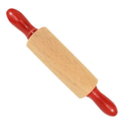 Mini Red and Natural Wood Rolling Pin