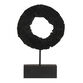 Layla Black Resin Faux Wood Slice on Metal Stand image number 1