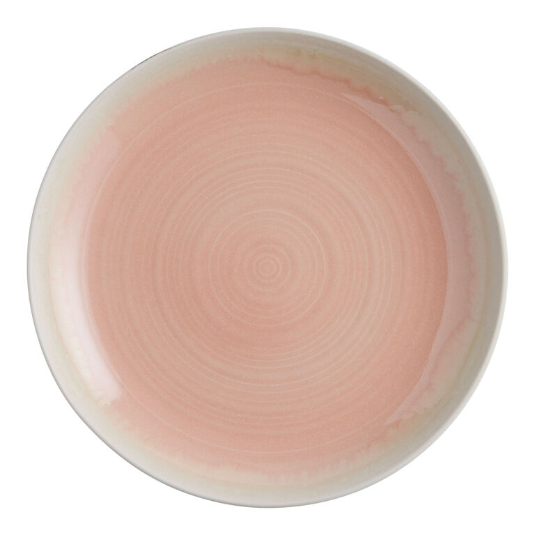 Rosa Pink And Tan Ombre Reactive Glaze Dinner Plate image number 1