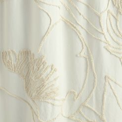 Sofia Ivory Tufted Floral Outline Shower Curtain