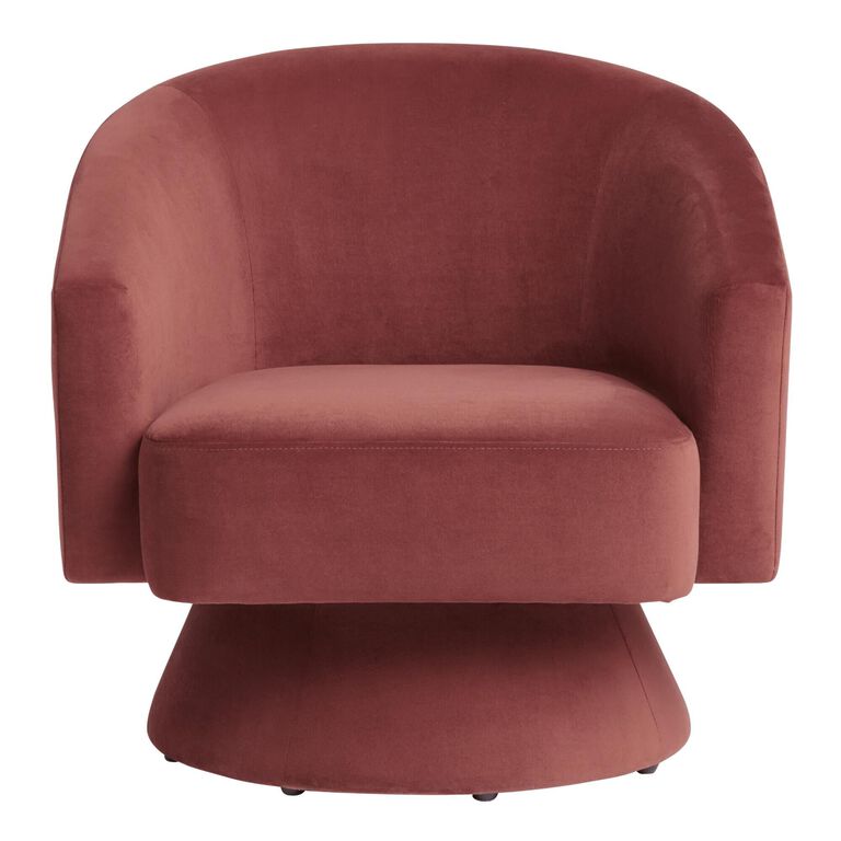 Abbey Velvet Upholstered Swivel Chair image number 3