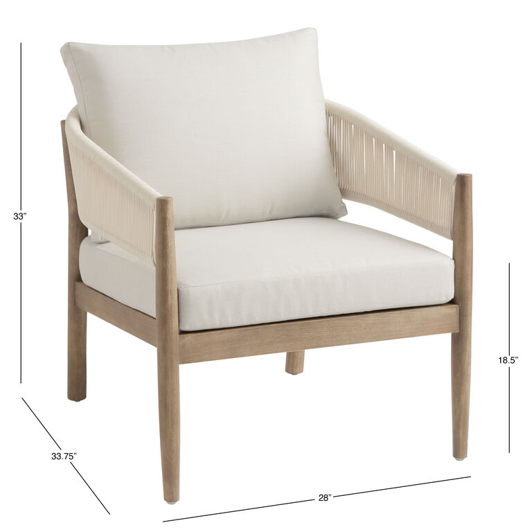 Cabrillo Acacia Wood and Rope Outdoor Armchair image number 6