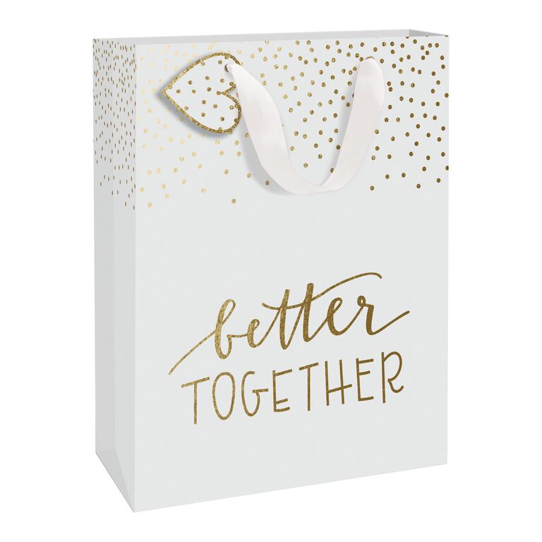 Large White and Gold Better Together Gift Bag image number 1