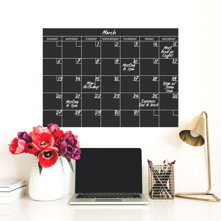 Black Chalkboard Calendar Peel and Stick Wall Decal image number 2