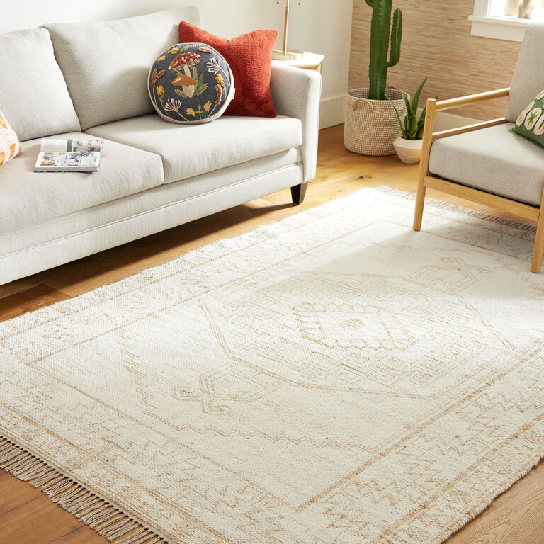 Naya Ivory and Natural Jute and Wool Reversible Area Rug image number 2