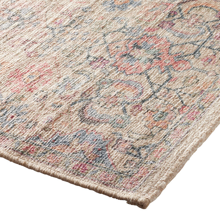 Kora Multicolor Floral Traditional Style Washable Area Rug image number 3
