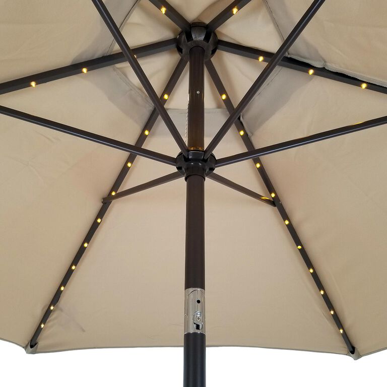 9 Ft Tilting Patio Umbrella With Lights image number 3