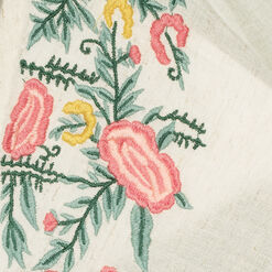 Mira Ivory Speckled Floral Embroidered Kaftan Dress