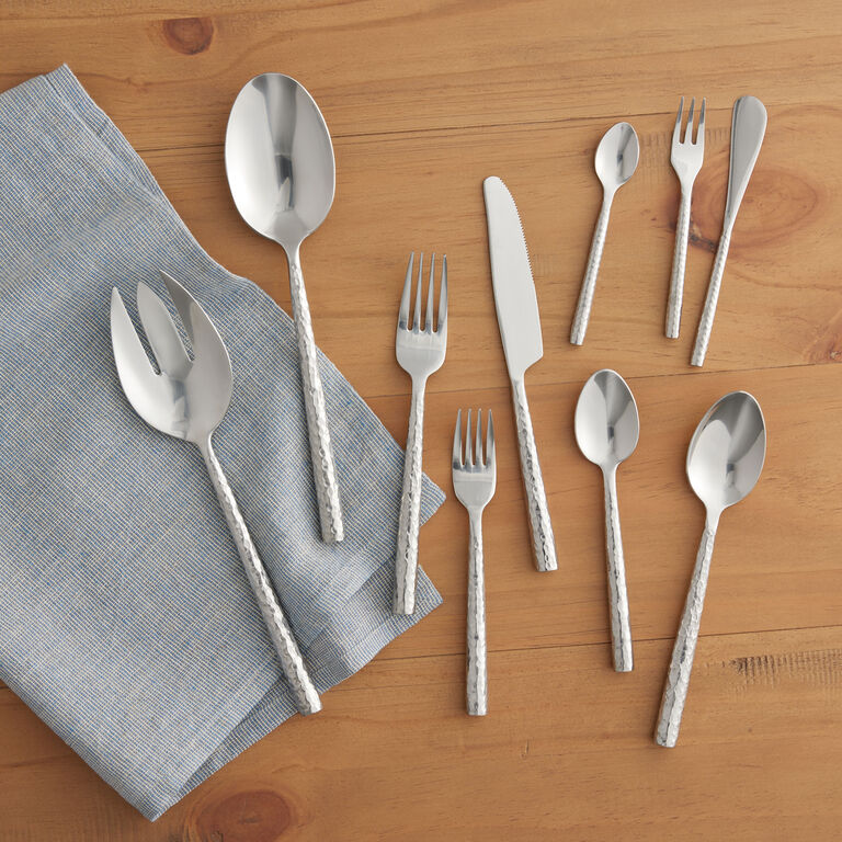 Hammered Stainless Steel Flatware Collection image number 1