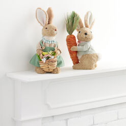 Natural Fiber Garden Rabbit Decor Collection