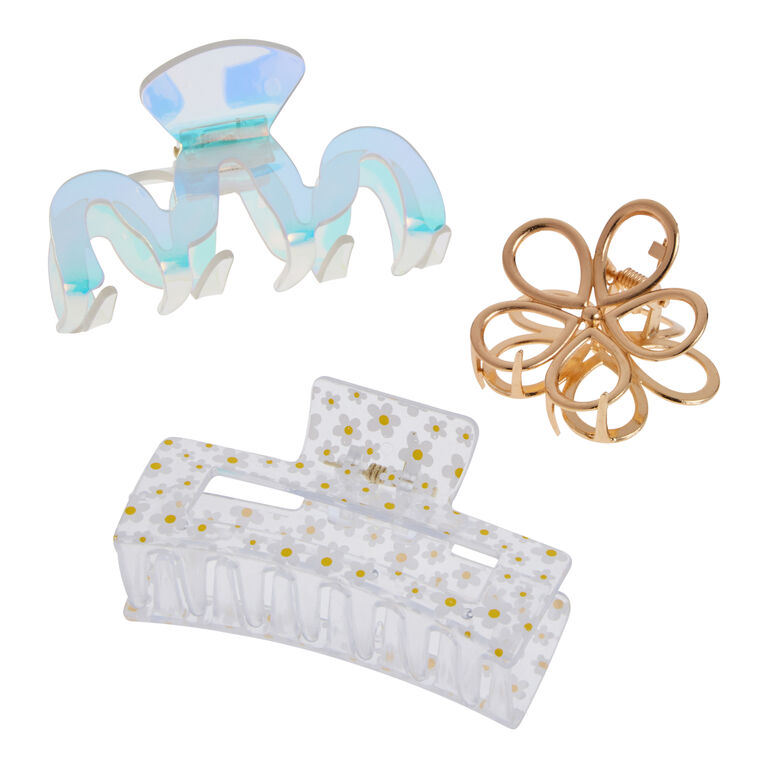 Spring Floral Assorted Claw Clips 3 Pack image number 1