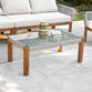 Zurich Rope and Acacia Wood Glass Top Outdoor Coffee Table image number 1