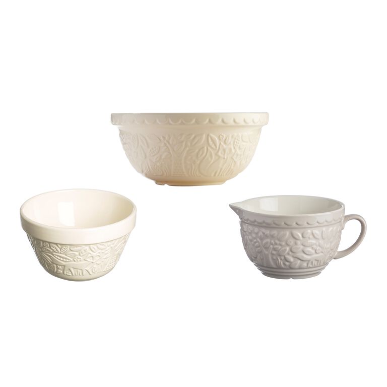 Mason Cash Cream In the Forest All Purpose Bowls 3 Piece Set image number 1