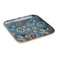Square Medium Metal Floral Hand Painted Serving Tray