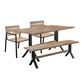 Kiev Slatted Wood and Metal 4 Piece Outdoor Dining Set image number 0