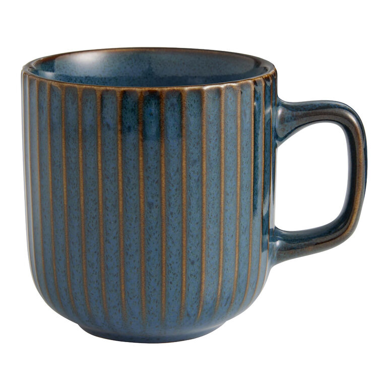 Blue Reactive Glaze Ribbed Dinnerware Collection image number 2