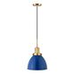 Iris Blue Metal Dome Shade Pendant Lamp image number 0