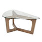 Sammy Triangular Wood and Glass Top Coffee Table image number 0