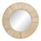Round White Rattan Wrapped Wall Mirror image number 0