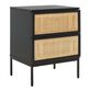 Ria Wood And Natural Rattan Nightstand With Drawers image number 0