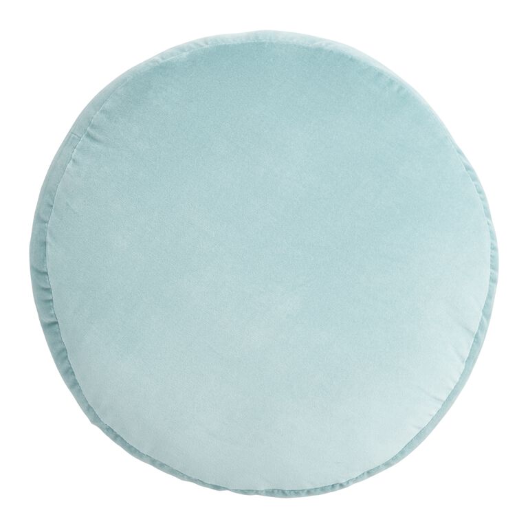 Round Gusseted Velvet Pillow image number 1