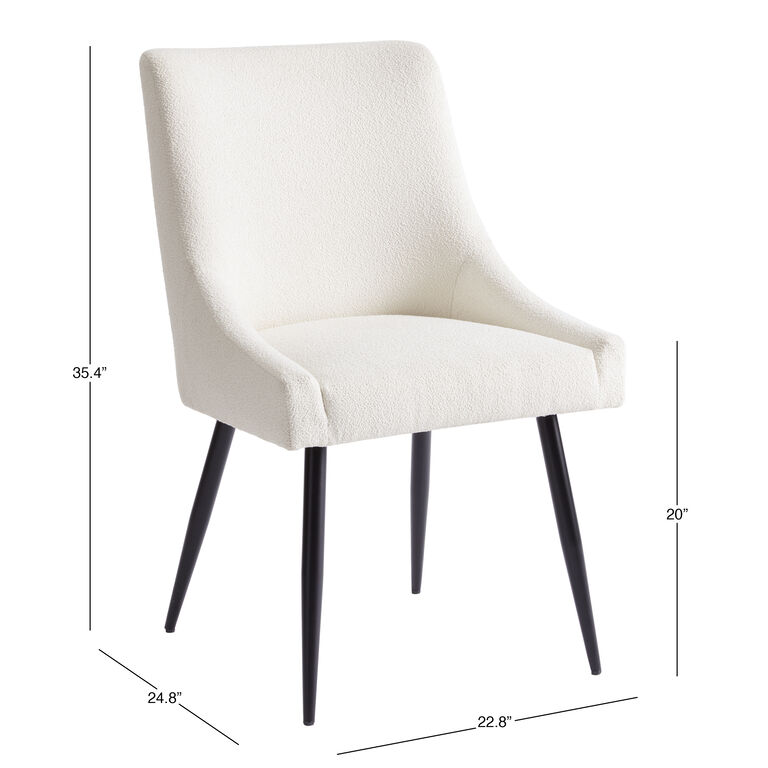 Jocelyn Ivory Textured Upholstered Dining Chair Set of 2 image number 6