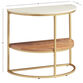 Piper Half Circle Marble Top and Gold Metal Side Table image number 6