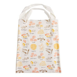 Yellow And White Illustrated Pasta Canvas Tote Bag