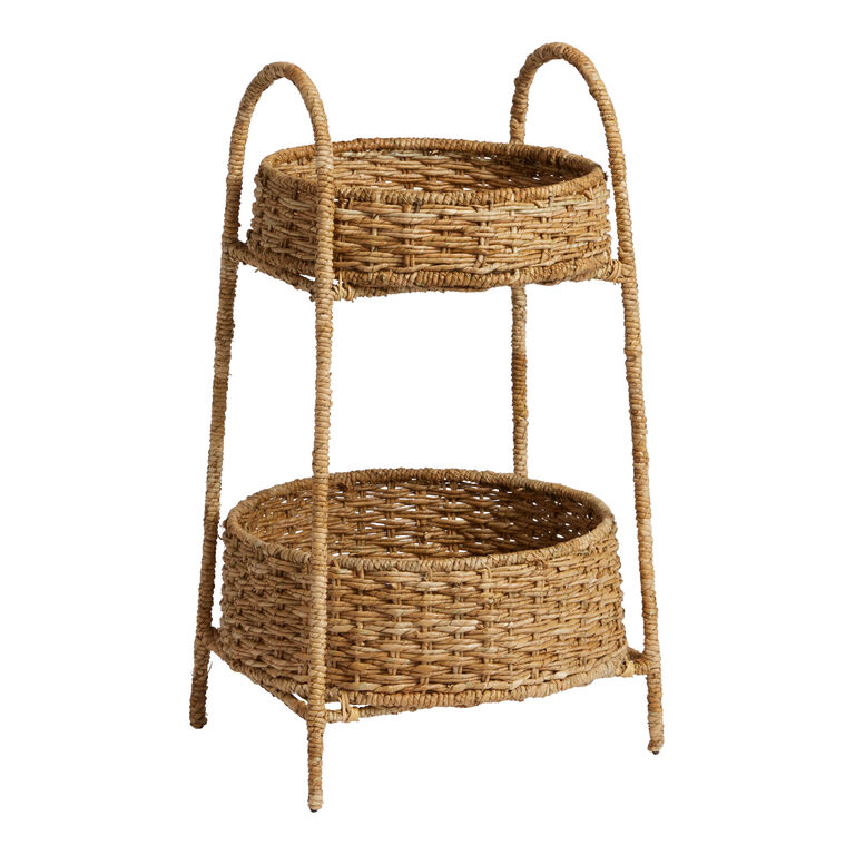 Railey Seagrass Woven Two Tier Storage Tower image number 1