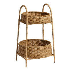 Railey Seagrass Woven Two Tier Storage Tower