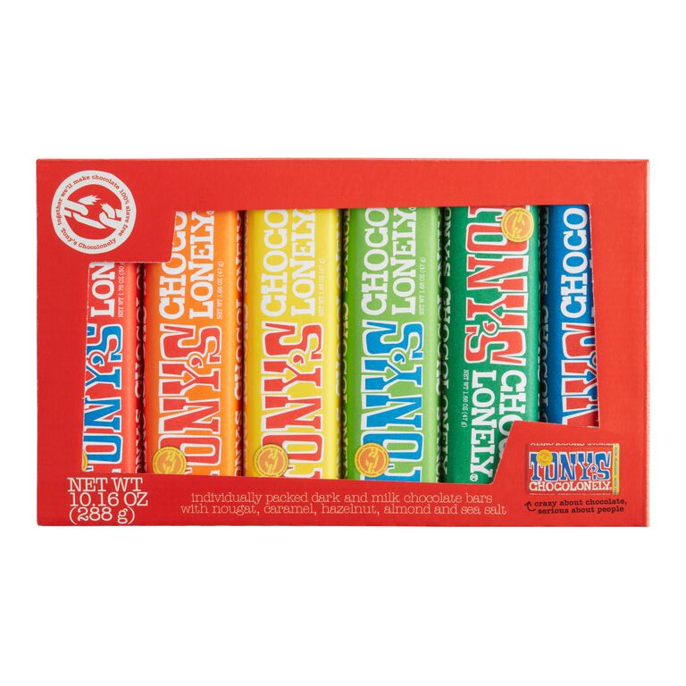 Tony's Chocolonely Assorted Chocolate Bars Gift Box 6 Pack image number 1