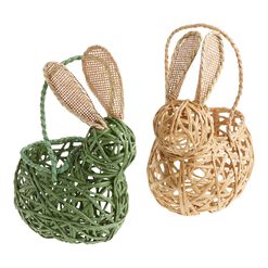 Botanical Easter Bunny Gift Basket With Handle Set Of 2