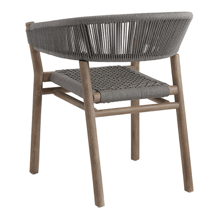 Cabrillo II Acacia Wood and Rope Outdoor Dining Chair Set of 2 image number 4
