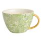 Green And White Floral Hand Painted Ceramic Mug image number 0