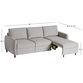 Hollis Gray Right Facing Sofa with Pullout Chaise image number 6