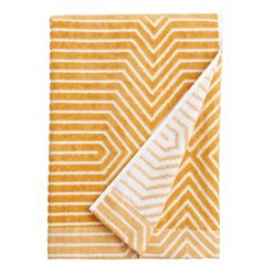 Allura Mustard And White Sculpted Geo Towel Collection