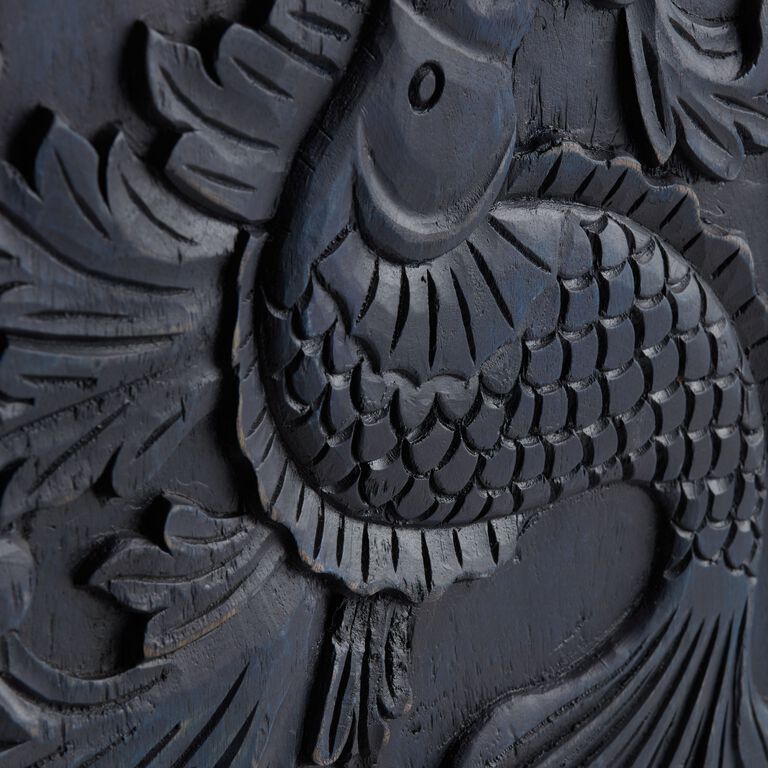 CRAFT Nairi Indigo Carved Wood Fish Storage Cabinet image number 6