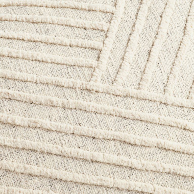 Oversized Ivory Angled Stripe Lumbar Pillow image number 4