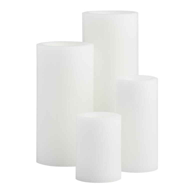 Ivory All Weather Outdoor Flameless LED Pillar Candle image number 2