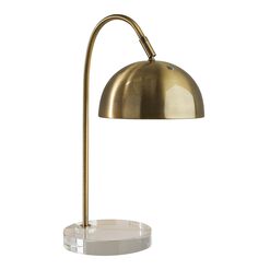 Dome Antique Brass And Clear Glass Task Lamp