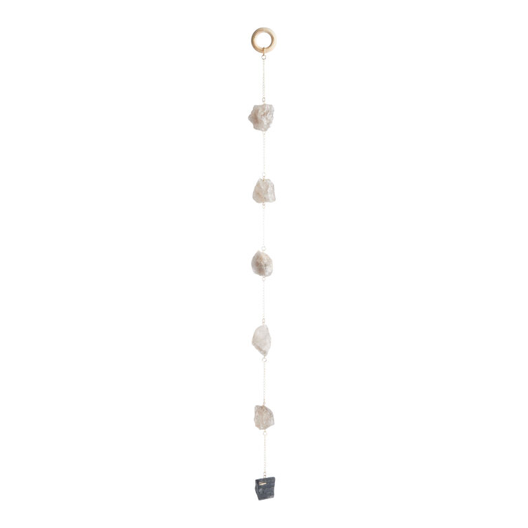 Natural Crystal And Metal Chain Hanging Decor image number 1