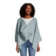 Light Blue Recycled Yarn Twisted Poncho Sweater image number 0