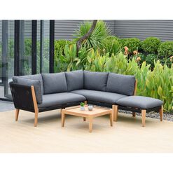 Gryffin Rope Outdoor Sectional Sofa With Coffee Table