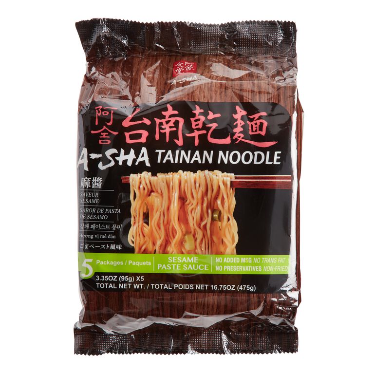 A-Sha Tainan Noodles with Sesame Paste Sauce 5 Pack image number 1