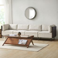 Cosmo Oatmeal Modular Sectional Corner End Chair