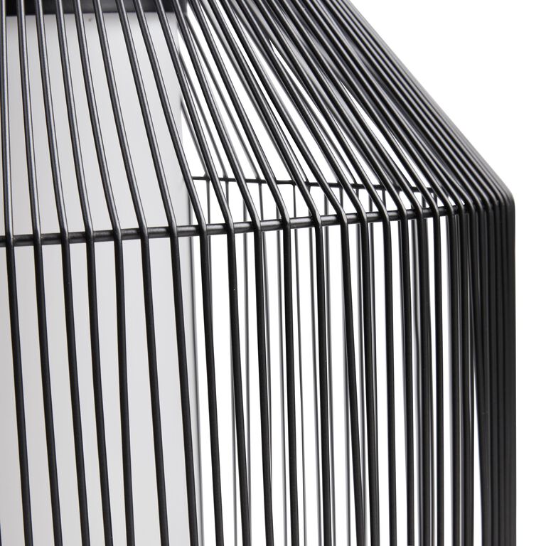 Black Metal Wire Cylinder Solar LED Floor Lantern image number 4