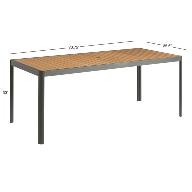 Palma Sur Eucalyptus Wood and Metal Outdoor Dining Table image number 5