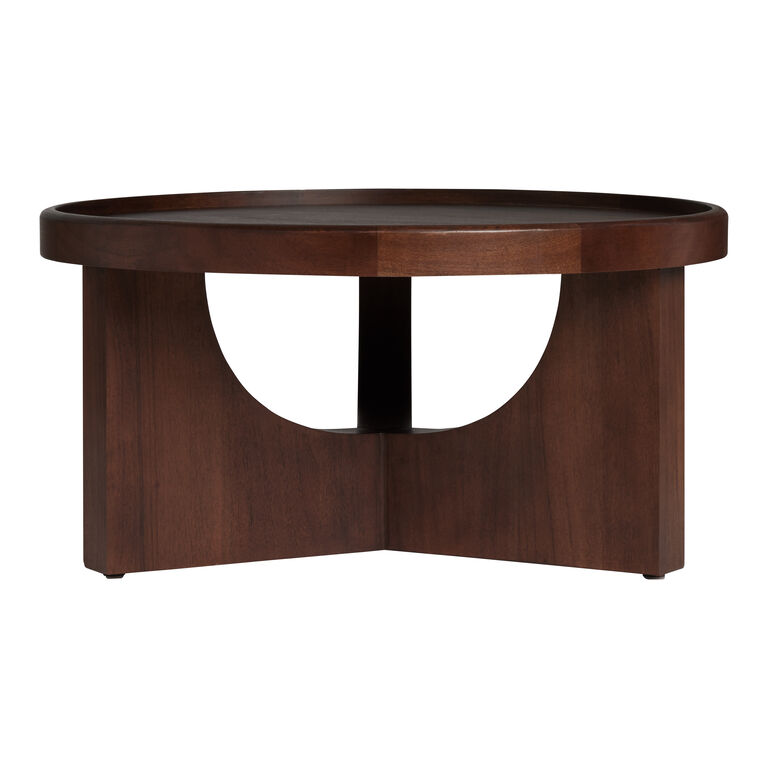 Enzo Round Espresso Wood Tripod Coffee Table image number 3