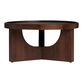 Enzo Round Espresso Wood Tripod Coffee Table image number 2